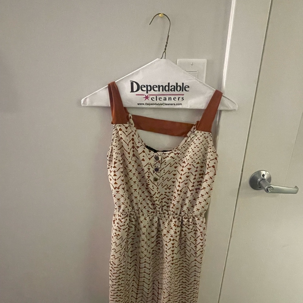 Lush Cream and Brown Strapless Dress